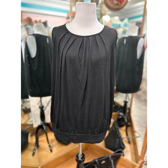 Sheila Rose Black Ruched Tank Top in 2X - Picture 1 of 1
